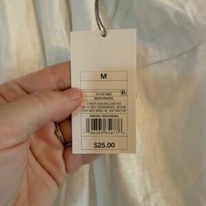 White linen one shoulder top